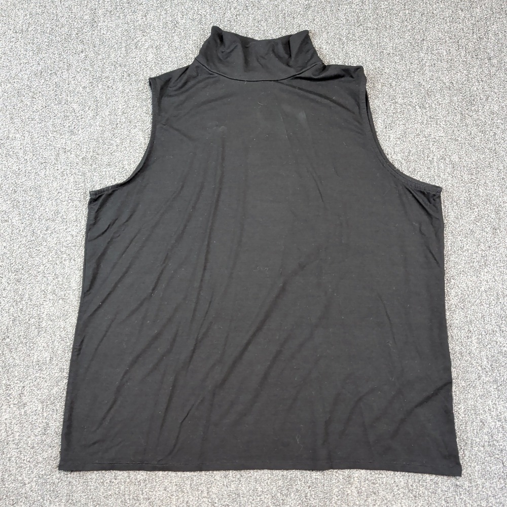Chico's Minimalist Mock‎ Neck Sleeveless Ultimate Tee XL 3 Black Layering Shell